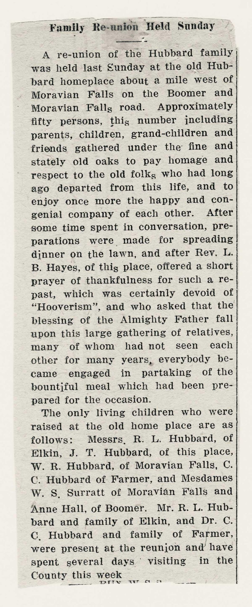 Newspaper Clipping 1918